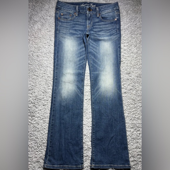 American Eagle Jeans Womens 4 Low Rise Favorite Boyfriend Wide Relaxed Stretch - Picture 1 of 5